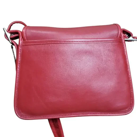 Vintage Coach Red Rambler's Legacy Crossbody Shoulder Bag - 9061 - Picture 9 of 15